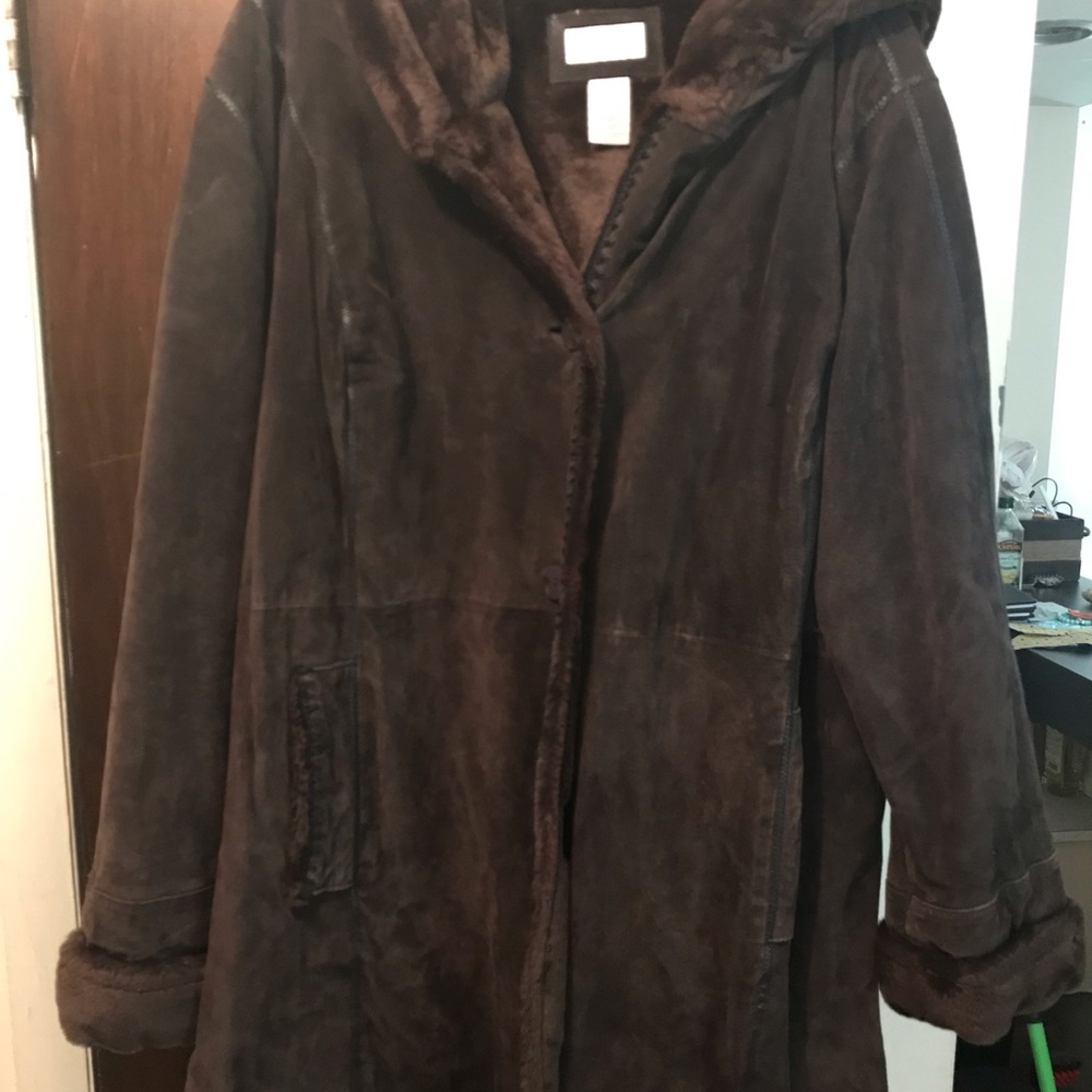 Beautiful brown leather coat